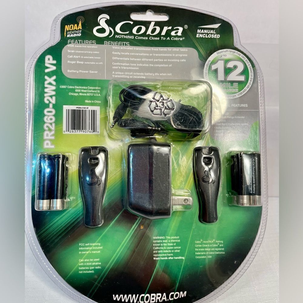 COBRA PR260-2WX VP GMRS/FRS TWO-WAY RADIOS - Picture 8 of 9